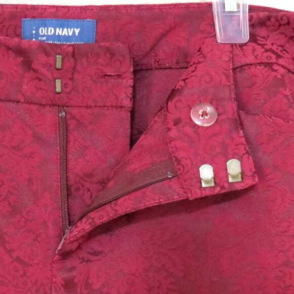 Old Navy Cranberry Pixie Jacquard Trousers Size 12 - Picture 8 of 13
